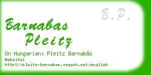 barnabas pleitz business card